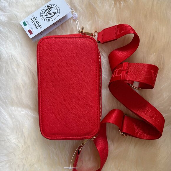 ❤️ NWT Valentino Orlandi Red Crossbody Handbag Purse w/Gold Studs ❤️ - Picture 4 of 6